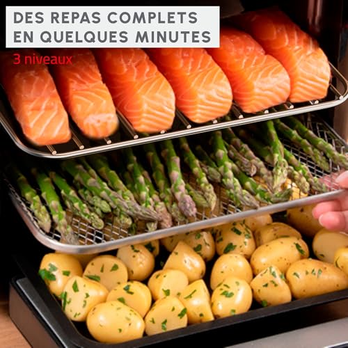 Moulinex Easy Fry air fryer multicuiseur et four 15 9 programmes friteuse sans huile 3 niveaux de cuisson compact extra crisp AL556DF0 Acier Inoxydable - vue 5