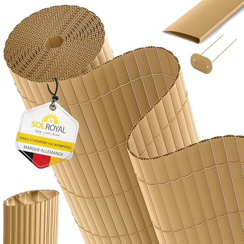 Sol Royal Canisse PVC 120x300 cm avec Triple Renfort – Canisse Brise-Vue Balcon PVC Cache Vue & Cloture Jardin Exterieur – Clips & Profilé de Finition...