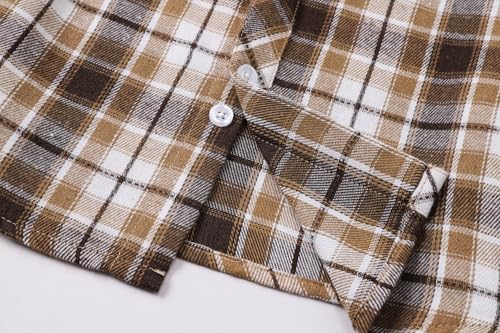 Image of Betusline Boy and Men Button Down Plaid Shirt | Soft,Breathable and Comfortable Fabric