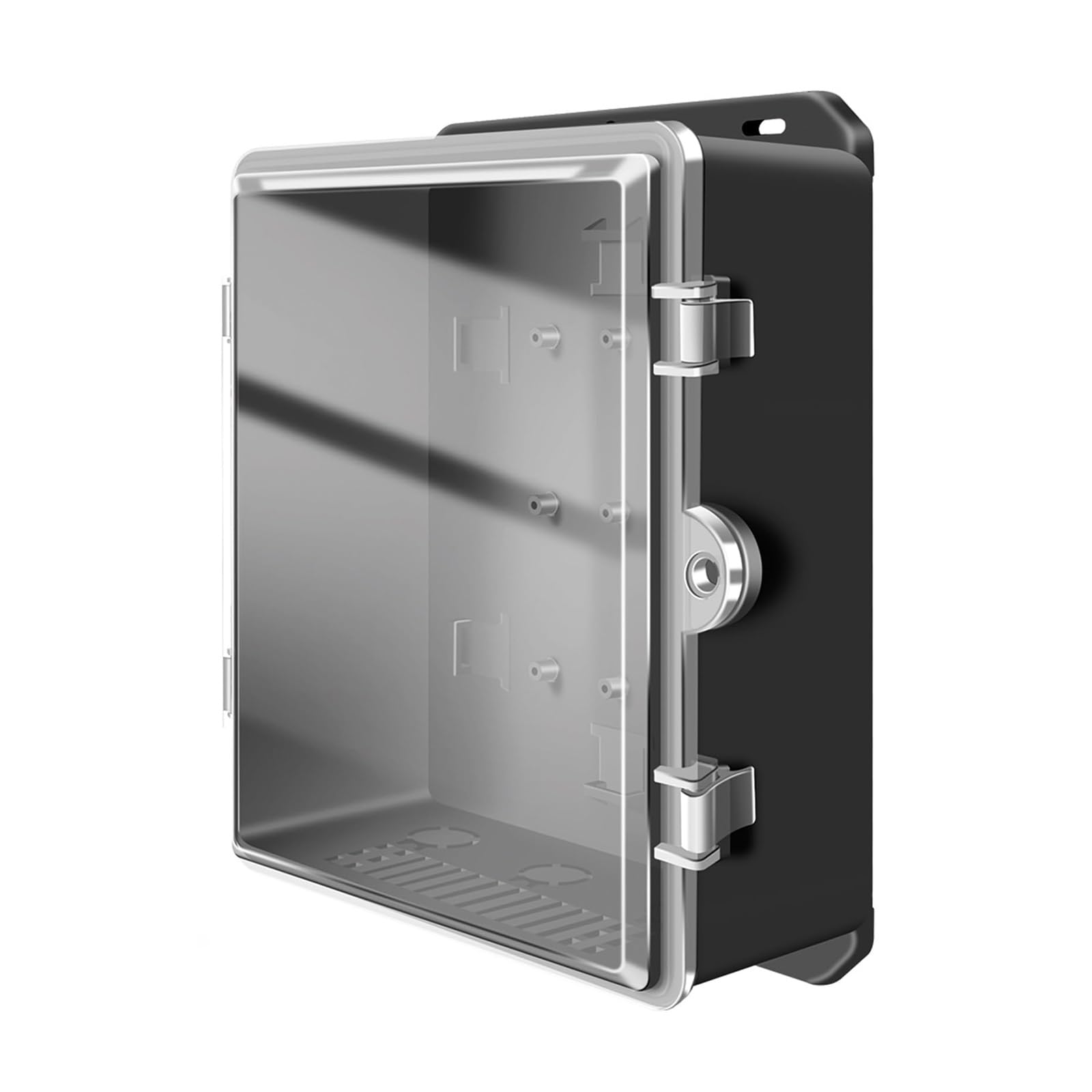 Caja Estanca Exterior Electrica Cierre de Seguridad, Caja Registro Electrico Transparente con Montaje Riel Para Uso Interiores y Exterior(24.2x31.8x9.5cm/9.5x12.5x3.7in)