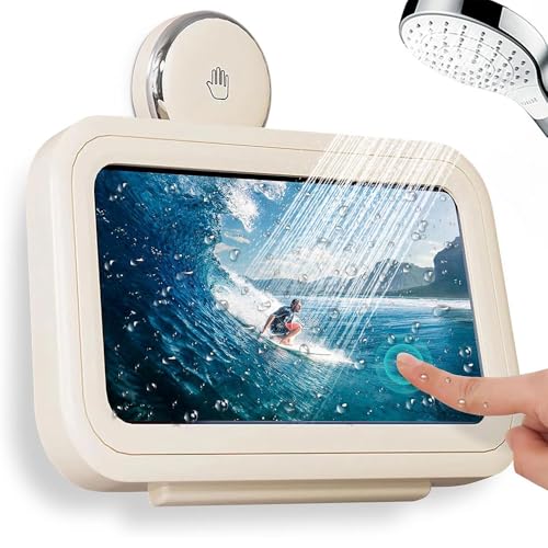 XFSRG Support de Téléphone de Douche Étanche Boîtier Téléphone Étanche avec Support Mural 360° Rotation et Réglable pour 4 à 7' Smartphone (Jaune)