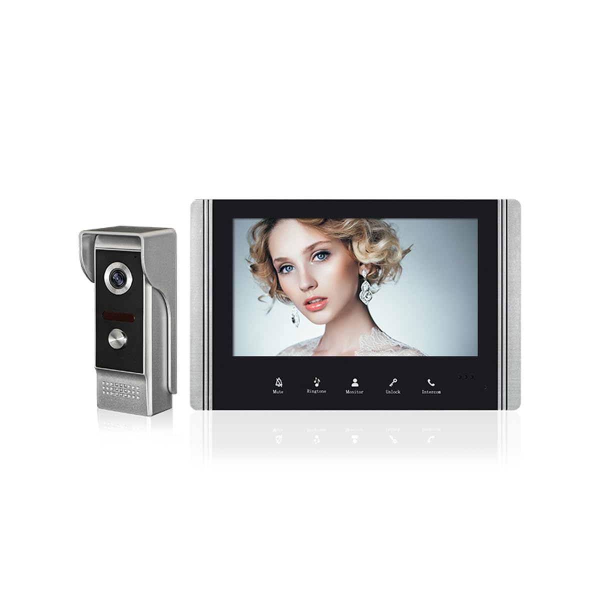 Interfono Video Cablato, Collegato A 4 Fili, Monitor Dotato Di Schermo Lcd Tft Da 7", Telecamera Per Visione Notturna Impermeabile, Sblocco Porta Di Monitoraggio, Audio Video Bidirezionale