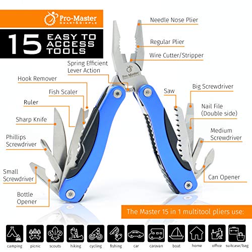 Multitool Messer, Geschenke für Vater, Ehemann, Männer, Vatertag. 15-in-1 Werkzeug inkl. Faltsäge, Drahtschneider, Zange… - Image 8