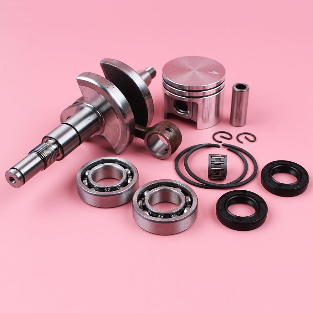 Cigüeñal, for STIHL, MS180 018 MS 180 Pistón de 38 mm, cojinete de pasador de 10 mm, sello de aceite, cojinete de aguja, pieza de repuesto for motosierra Kit de sello de aceite para motosierra