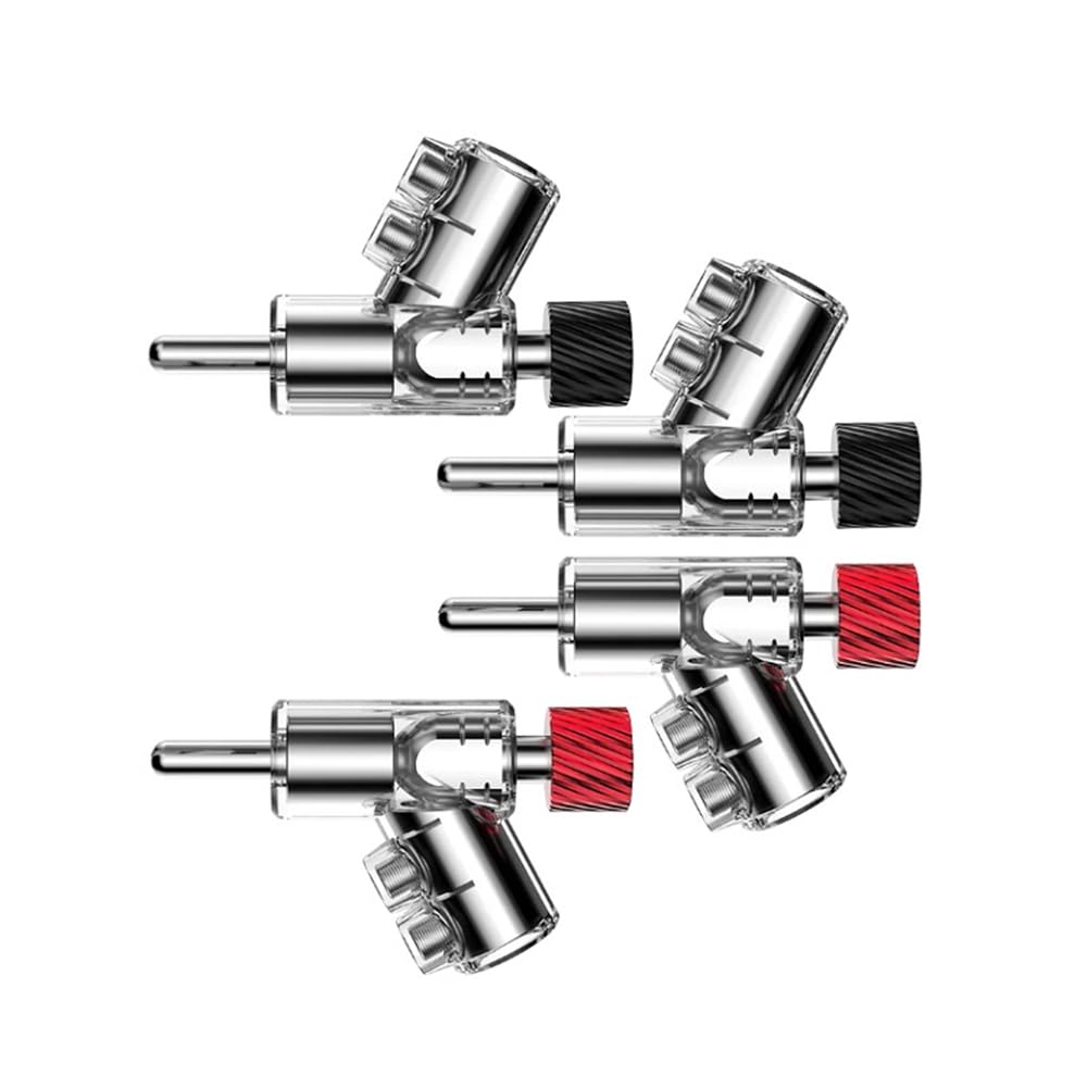 Connecteur Banane à 45 Degrés Plaqué Rhodium Véritable M21R, Double Vis de Verrouillage pour Haut-Parleur, Fiche Banane Plaquée Rhodium
