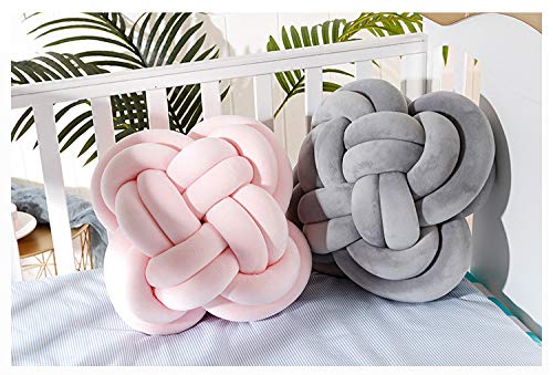 Yhoelata Knoopkussen, melkachtig wit, decoratief, fluweel, decoratief kussen voor bed, bank, kussen voor kinderkamer, cadeau 28 cm