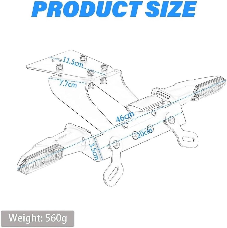 Ninja ZX10R Fender Eliminator with LED Turn Signal Kit - Rear Tail Tidy Compatible With 2016-2025 ZX-10R /2017-2025 NINJA ZX-10RR License Plate Mount Bracket Equipped Light (Smoke)
