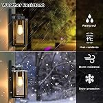 Outdoor Wall Light Fixtures, Exterior Waterproof Lanterns, Porch Sconces Wall Mounted Lighting with E26 Sockets & Glass Shades, Modern Matte Black Wall Lamps for Patio Front Door Entryway, 2-Pack