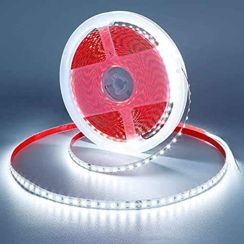 Image of 24V 65.6ft /20m LED Strip Light Cool White 6000K 2400LEDs High Brightness 12000LM SMD2835 Flexible No-Waterproof LED Tape for Kitchen Garden Backyard Hallways Stairs Decoration(No Power Supply)