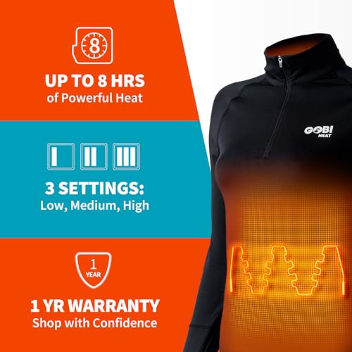 Basecamp Women’s Heated Base Layer Shirt - 8 Hours of Heat | Battery & Charger Included2