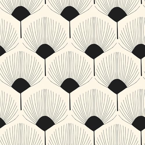 VEELIKE Beige and Black Geometric Peel and Stick...