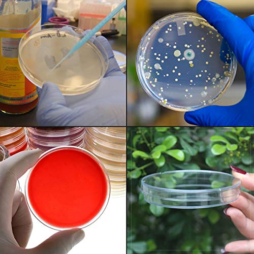 50 Pack Sterile Plastic Petri Dishes with Lid, 90mm Dia x 15mm Deep Sterile Petri Plates with 100 Pack 3 ml Plastic Transfer Pipettes, Petri Dish Set for Lab, Experiment, Biology, Microbiology Studies - Thumbnail 5