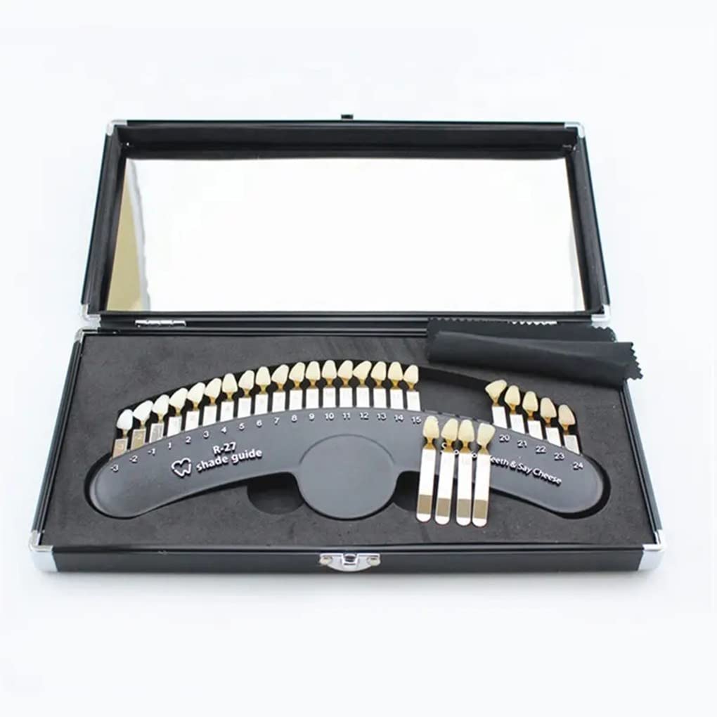 20 27 Color Teeth Whitening 3D Shade Guide Tooth Bleaching Shade Chart Board with Mirror Dentistry Color Comparator