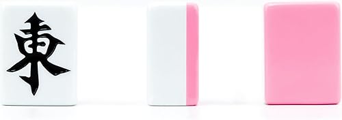 Miniatura 9 de Juego de mahjong chino, 144 azulejos de melamina extra grandes numerados de 1.73 pulgadas con 4 dados, 80 fichas de póquer y una bolsa de