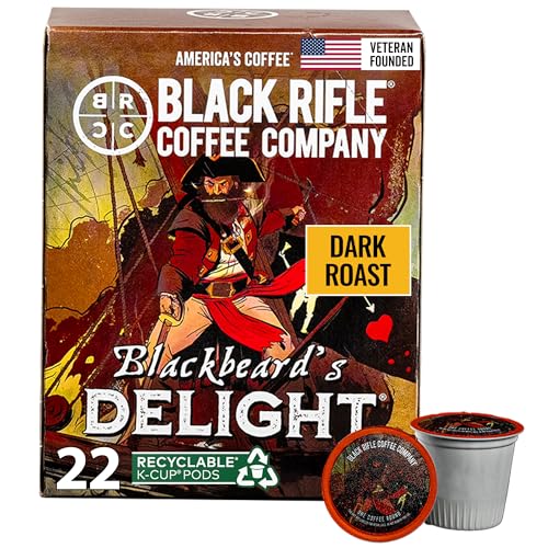 Black Rifle Coffee Company Dark Roast Coffee Pods – 100% Arabica, Bold, Smoky Single-Serve K-Cup Compatible – Veteran-Founded Premium Coffee – Blackbeard’s Delight – 22 Count
