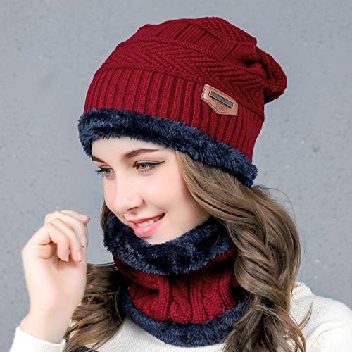 Warm Winter Beanie Hat & Scarf Set Stylish Knit Skull Cap for Men Women - Image 3
