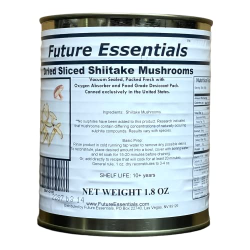 1 Can of Future Essentials Canned Dehydrated Sliced Shiitake Mushrooms