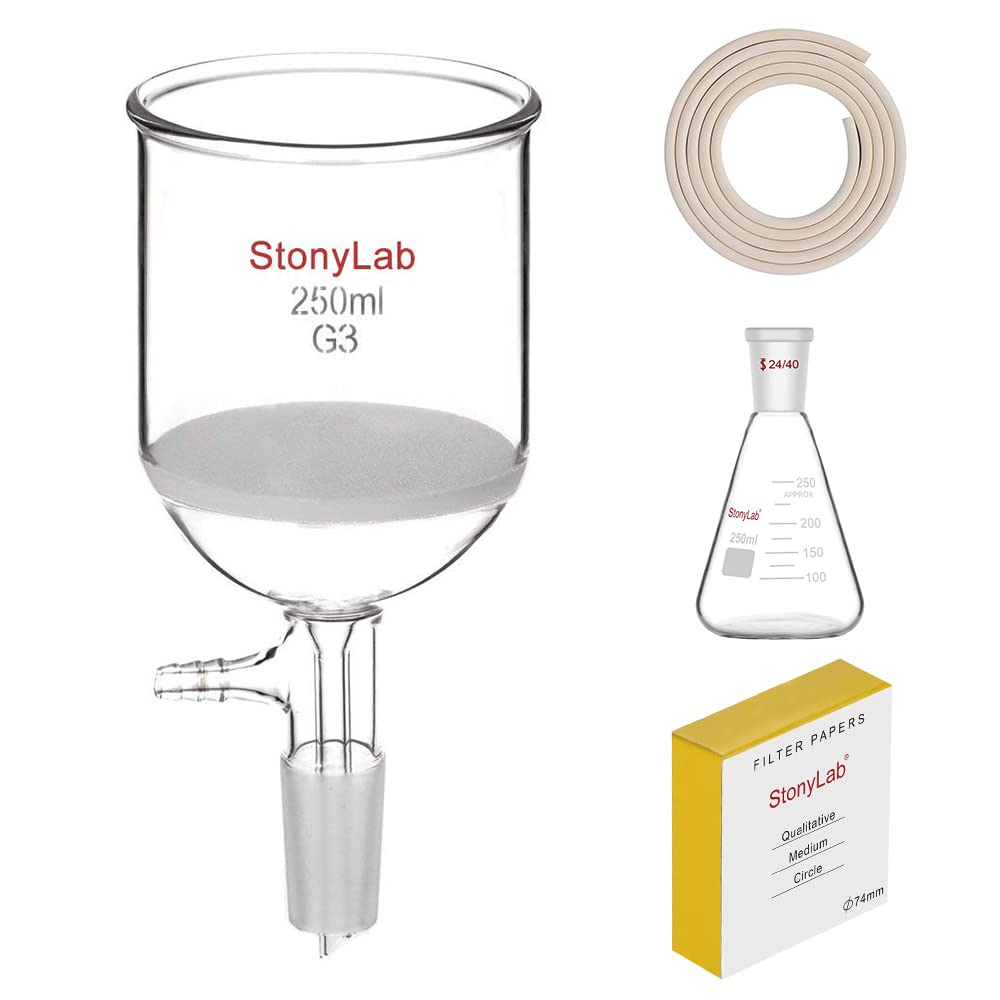 stonylab Filtering Funnel/Flask/Filter Paper/Rubber Tubing Bundle, 250