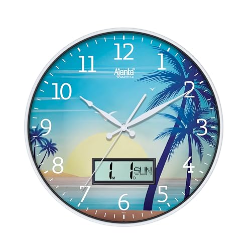 Image of Ajanta Home Decor Clock 14 Inch (350mm) White | Stylish Silent Sweep Wall Clock | Luxury Modern Design | Model 6097