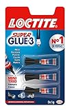 adhesivo instantaneo Multimateriales – Loctite Super Glue-3 Original Mini Trio sirve como pegamento rápido para metal, porcelana, plástico*, caucho, cuero*, madera y mármol