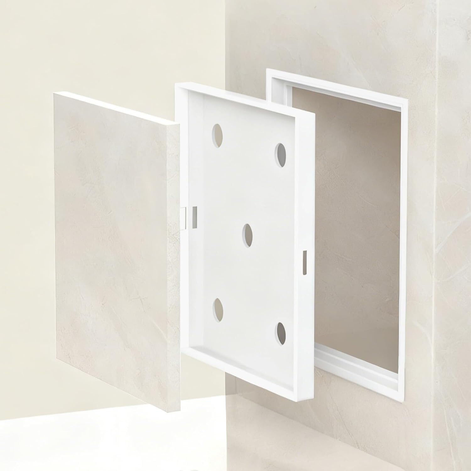 k3Mq9Rw Recessed Access Panel Splicable Access Panel, Embedded Buckle-type Access Door(White,15x20cm (5 7/8" x7 7/8"))