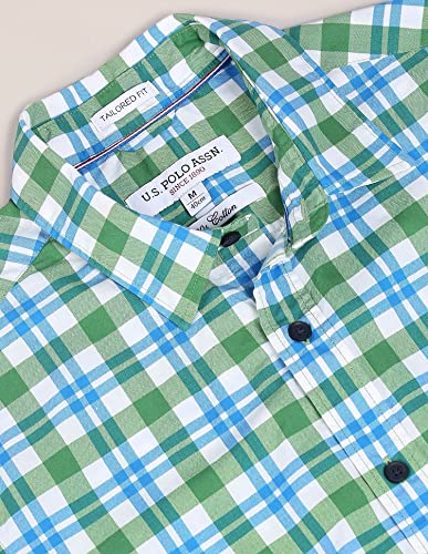 Image of U.S. POLO ASSN. Checked Regular Fit Shirt for Men - 100% Cotton, Breathable & Comfortable, Full Sleeves Casual Shirt for Men