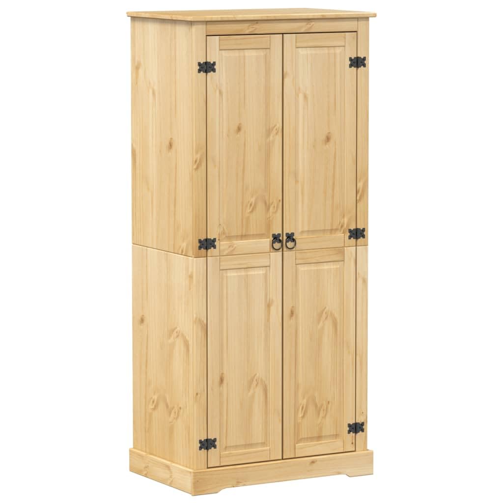 IKAYAA Armario Dormitorio con Dos Puertas, Armario Corona Madera Maciza de Pino,Armario Ropero Ancho 76 cm Armarios Juvenil Diseño Moderno 76 x 50 x 170 cm