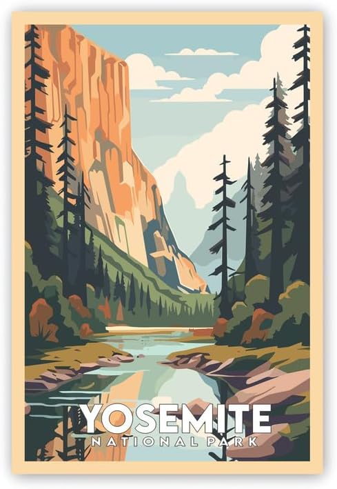 Miniatura 4 de Póster del Parque Nacional Yosemite, arte vintage de viaje, 16 x 20 pulgadas