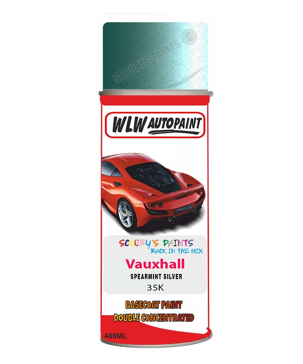 SCOOBYS PAINTS BACK IN THE MIX Basecoat Aerosol Spray Paint For Vauxhall Corsa Spearmint Silver 2002-2010 Code 35K