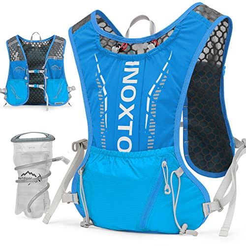 INOXTO – Mochila de colete de hidratação leve para corrida aquática com bolsa de bexiga de água de 1,5 L, mochila para caminhada, trilha, corrida, ciclismo, maratona para mulheres e homens