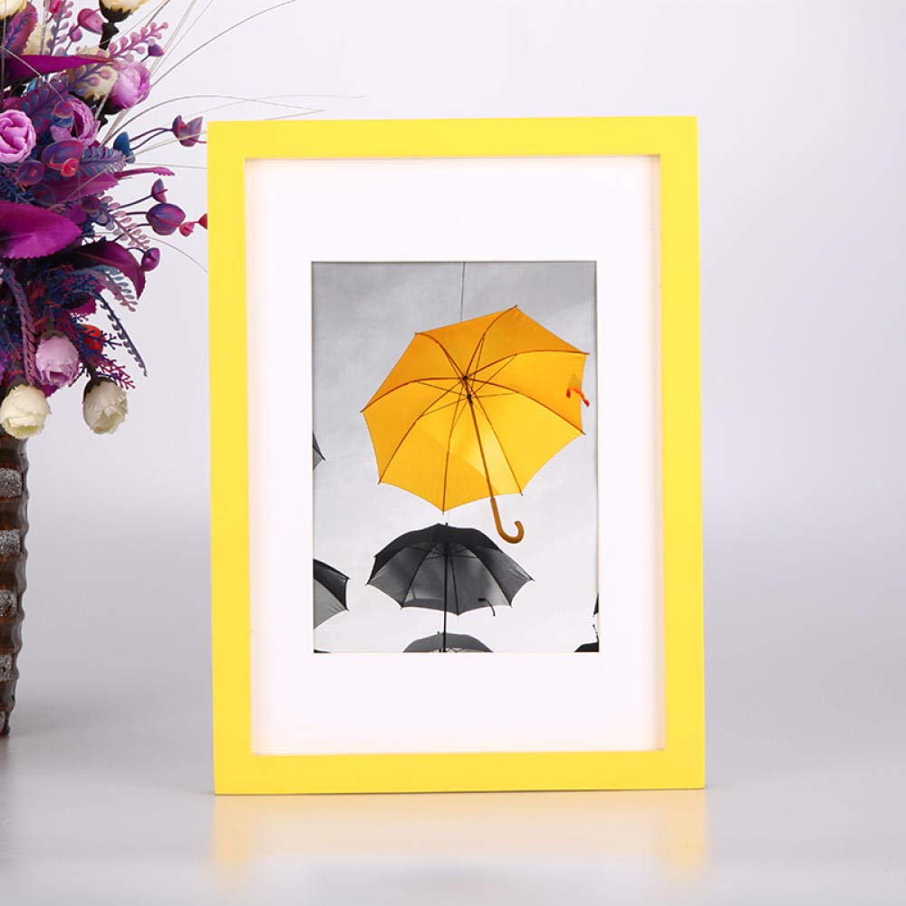 Bilderrahmen Personalisiertes Geschenk Massivholzwand 30,5 × 40,6 cm Gelb