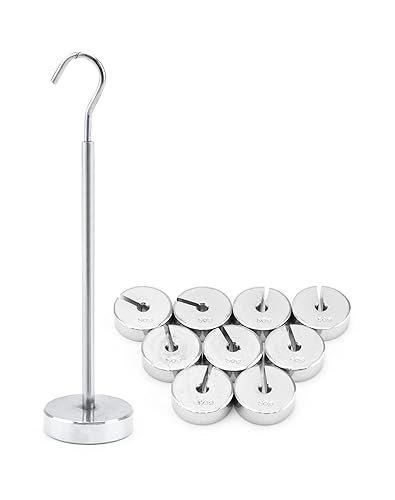 Miniatura 5 de QWORK Juego de pesas ranuradas, juego de 9 piezas de masa ranurada con perchas - 9 pesos (1.76 oz) - 17.64 oz