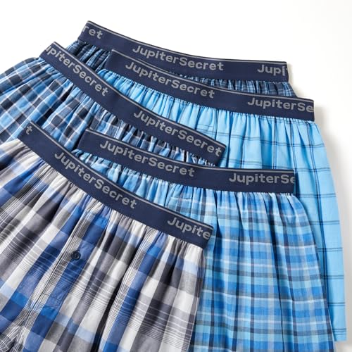 JupiterSecret Men's 100% Cotton Boxer Shorts, Men's Classic Fit Woven Underwear, 5 Pack / 10 Pack3