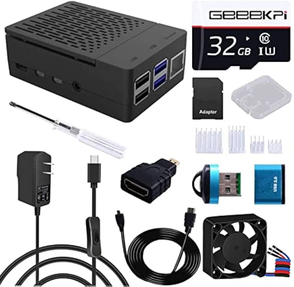 Amazon.co.jp: GeeekPi Raspberry Pi 4 ABSケース、4010 PWM冷却