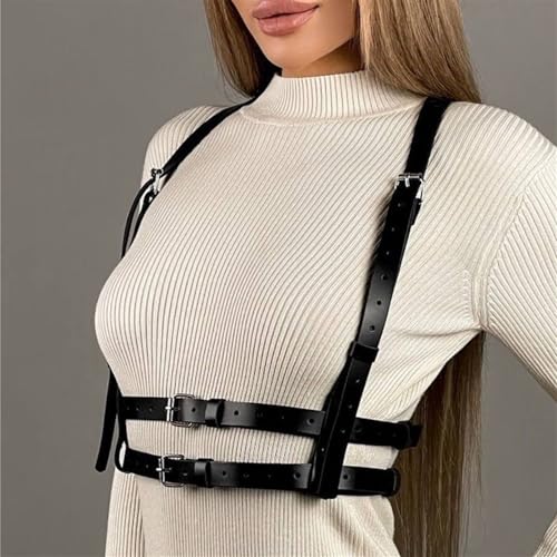 Punk Body Chain Leather Belt for Women Goth BDSM Lingerie Bondage Harness Belt Rave Fashion Accessories3