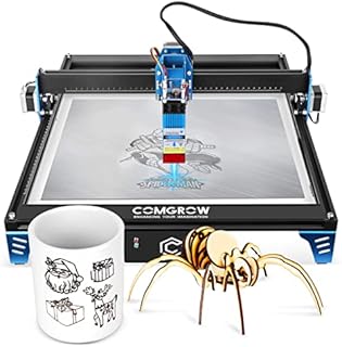 Comgrow 5W Laser Engraver, Desktop Laser Cutter and Engraving Machine, Eye Protection Compressed Spot, 10000 mm/min Diode Laser Engraving for Metal Wood Stone Glass Leather