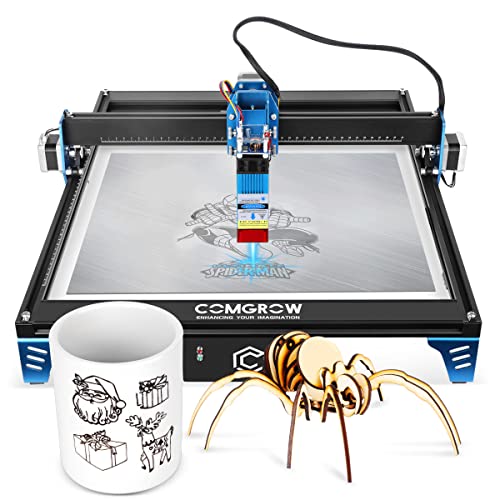 Comgrow 5W Laser Engraver, Desktop Laser Cutter and Engraving Machine, Eye Protection Compressed Spot, 10000 mm/min Diode Laser Engraving for Metal Wood Stone Glass Leather