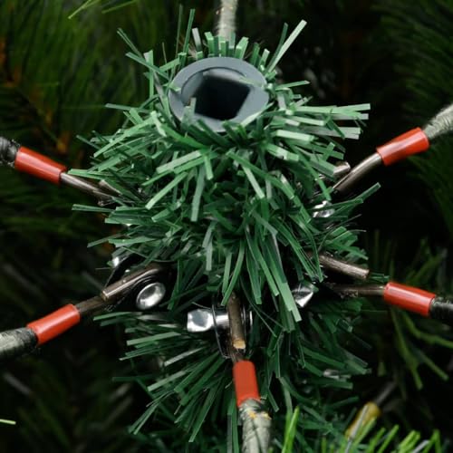 Árbol de Navidad con nieve flocada artificial de 150 cm y estructura robusta 7