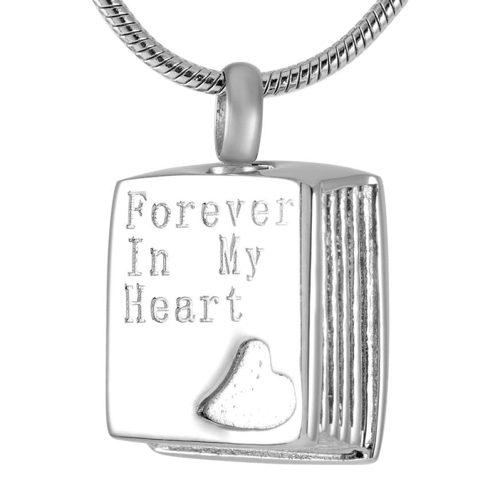 Naszyjniki Z Urny Z Popiołem Zawieszka Kremacyjna Ze Stali Nierdzewnej „Zawsze W Moim Sercu” Upamiętniająca Pamiątkę Pani Urny