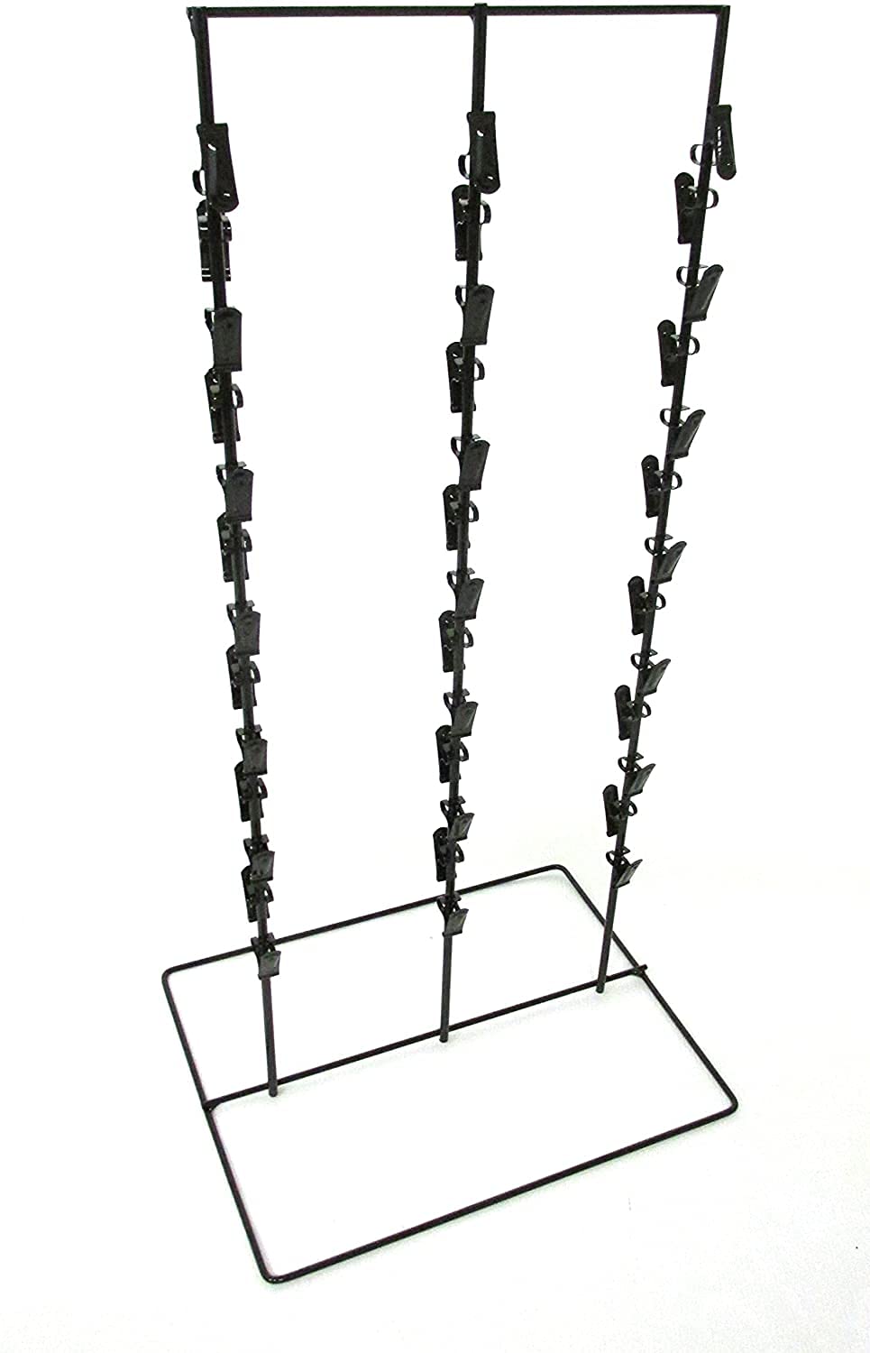 Triple Round Strip 6 Inch Apart 39 Chip Counter Potato Chip Display Rack in Black - Lot of 10