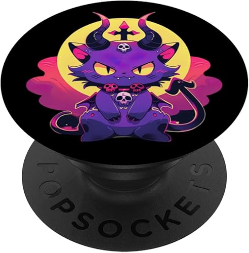 Oculto Diablo Gato Baphomet Lindo Kawaii Pastel Gótico Satanás Gato PopSockets intercambiables PopGrip