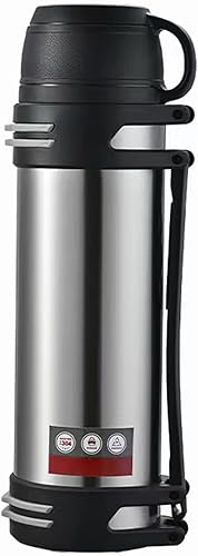 Miniatura 1 de Botella aislada al vacío de 2.5L con asa, jarra de agua aislada de acero inoxidable con correa, mantiene el calor o el frío las 24 horas, termo de