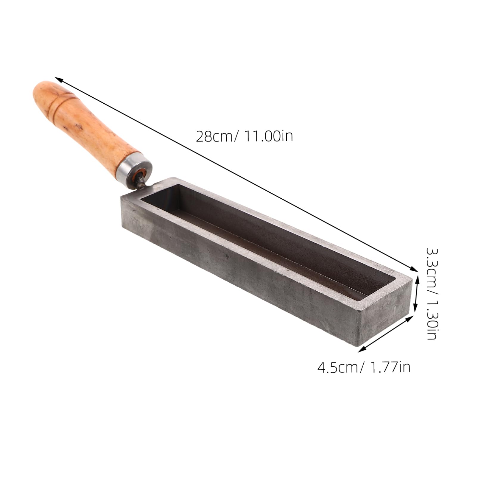 KONTONTY Gold Refining Mold Metal Casting Ingot Tool Wooden Handle for Precious Jewelry and Metal Crafting Accessories