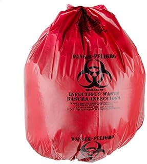Red Isolation Infectious Waste Bag/Biohazard Bag Linear Low Density 3.0 Mil - 25/Case 44 Gallon 37