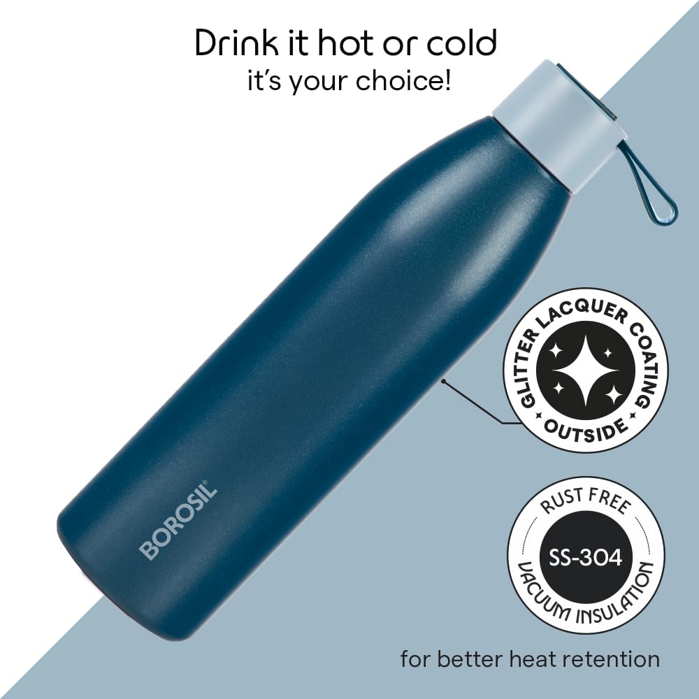 Borosil Hydra Bottle: 24H Hot/Cold - Stainless Steel -3