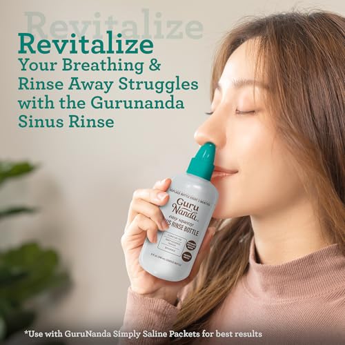 Image of GuruNanda Sinus Rinse Bottle - Comfort Tip for Natural Nasal Irrigator Relief for Adults & Kids - 240ml Capacity (Pack of 6)