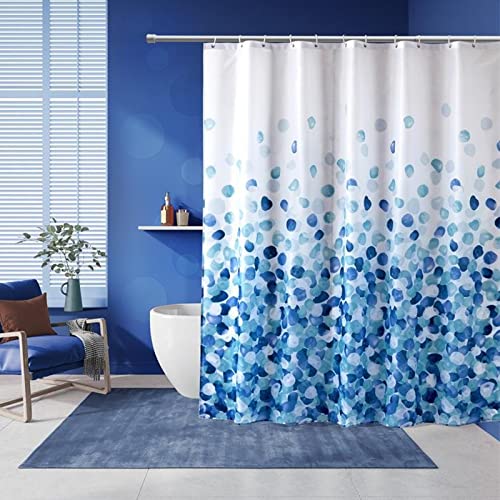 Dearartbath Wave Blue Shower Curtain Liner For Bathroom, 72''*72''Inch Fabric Shower Curtain Set With Grommet And Hooks, 100% Waterproof Easy Care Machine Washable Easy Clean #TOP5