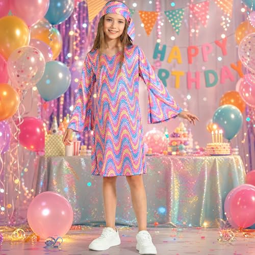 Disfraz Leadtex Disco 70s Para Niñas Rosa Talla 6-8 años miniatura 6
