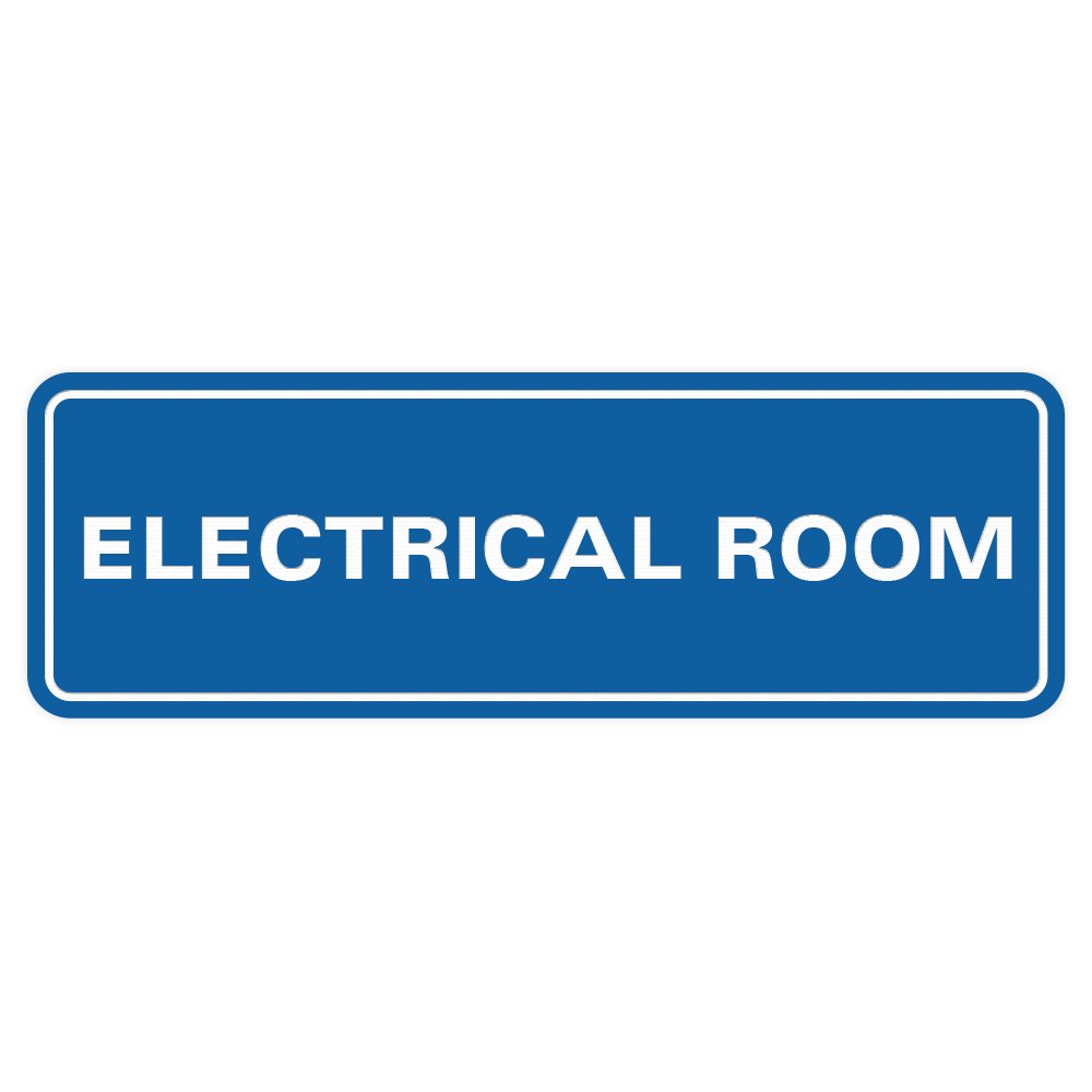 All Quality Standard Electrical Room Sign - Blue - Small (1 Pack)