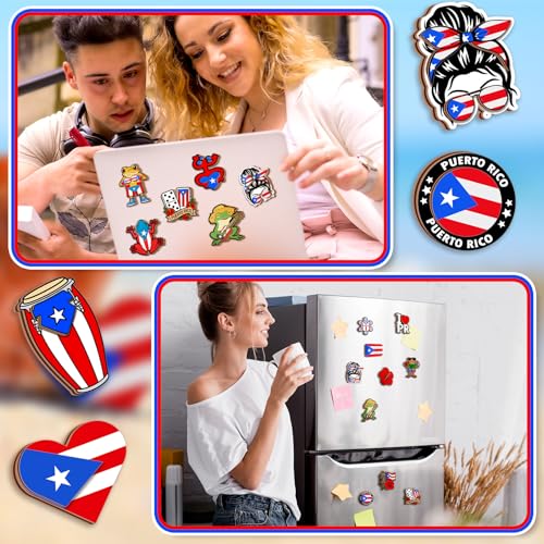 Set de imanes decorativos para nevera Puerto Rico 15 piezas miniatura 5